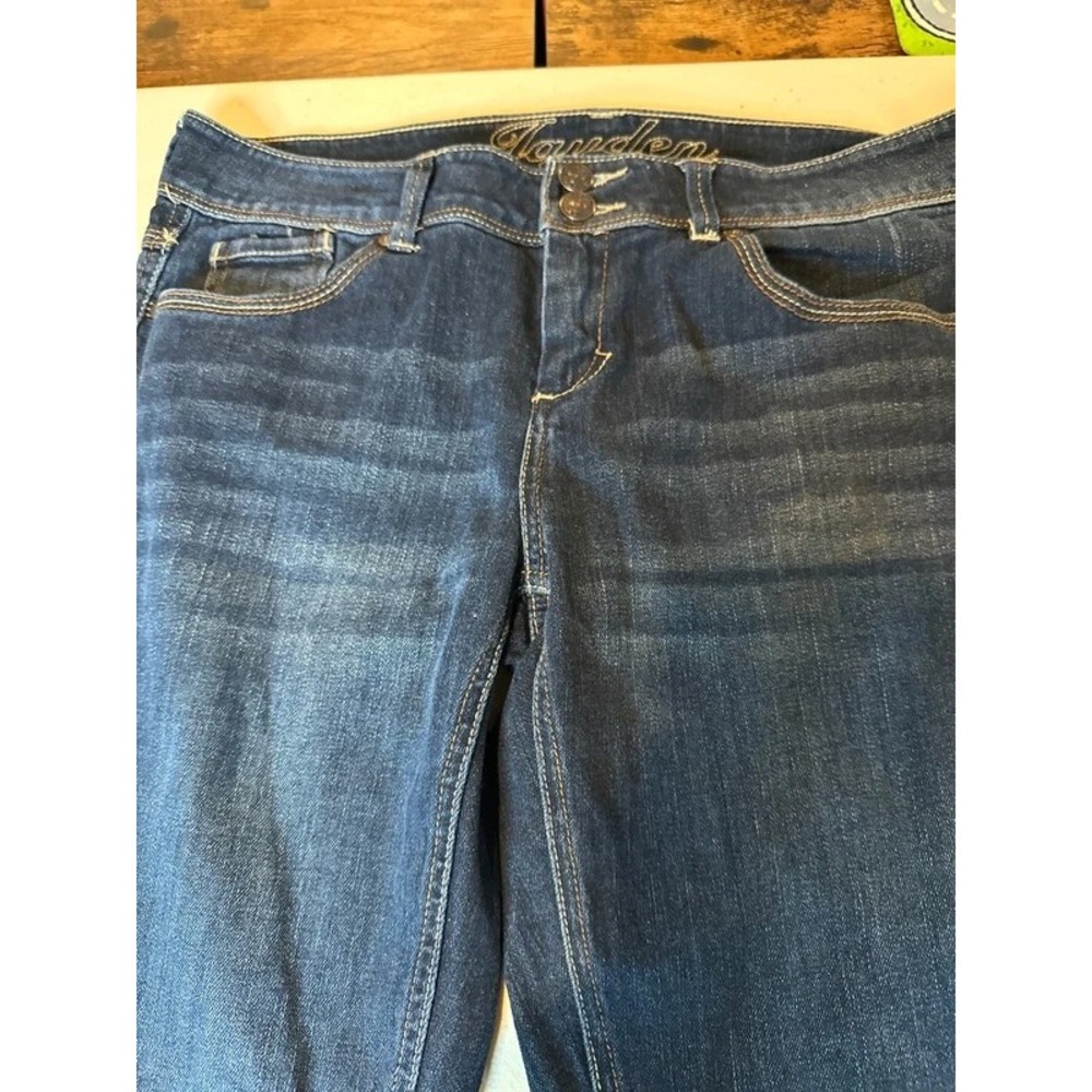 dELiA*s Jayden Dark Wash Bootcut Jeans Double Button Stretch Denim Womens 9/10S